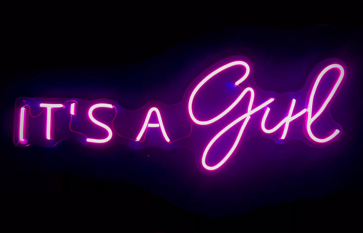 STRIP LED IT'S A GIRL FUCSIA 80X28 CM 2102