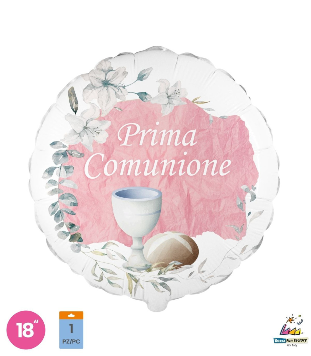 PALLONE FOIL 18" PRIMA COMUNIONE SABBIA ROSA PAL2074-18