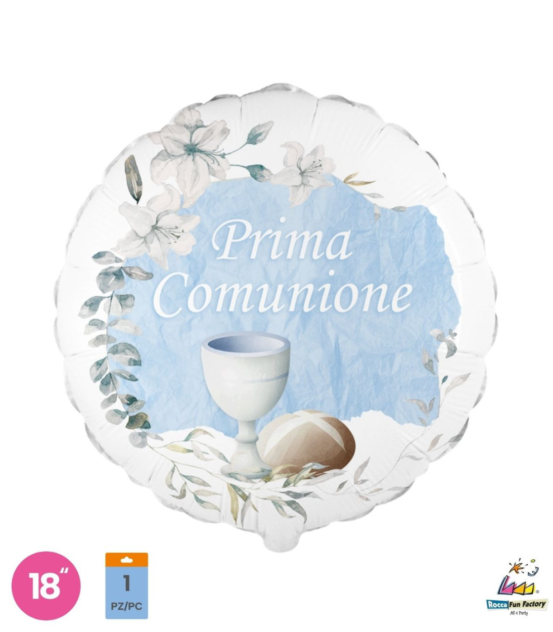 PALLONE FOIL 18" PRIMA COMUNIONE SABBIA CELESTE PAL2073-18