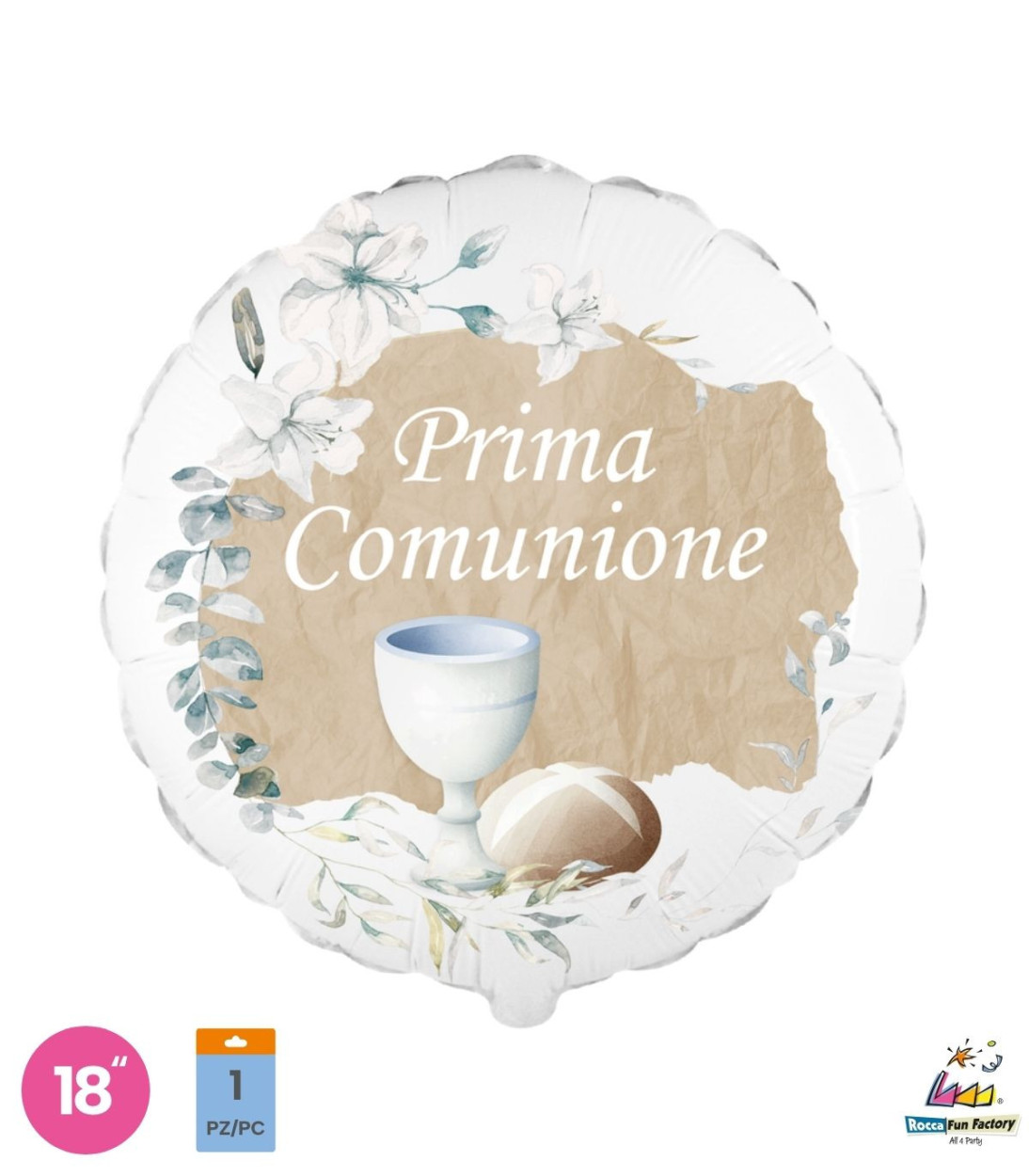 PALLONE FOIL 18" PRIMA COMUNIONE SABBIA PAL2072-18