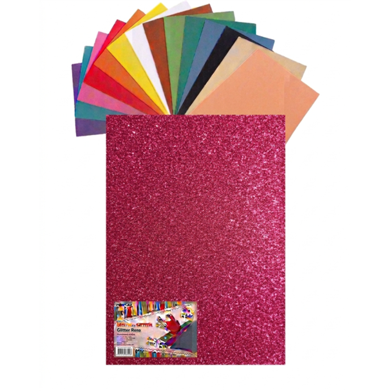 GOMMA EVA 60X40X2 GLITTER ROSA 23NIK178