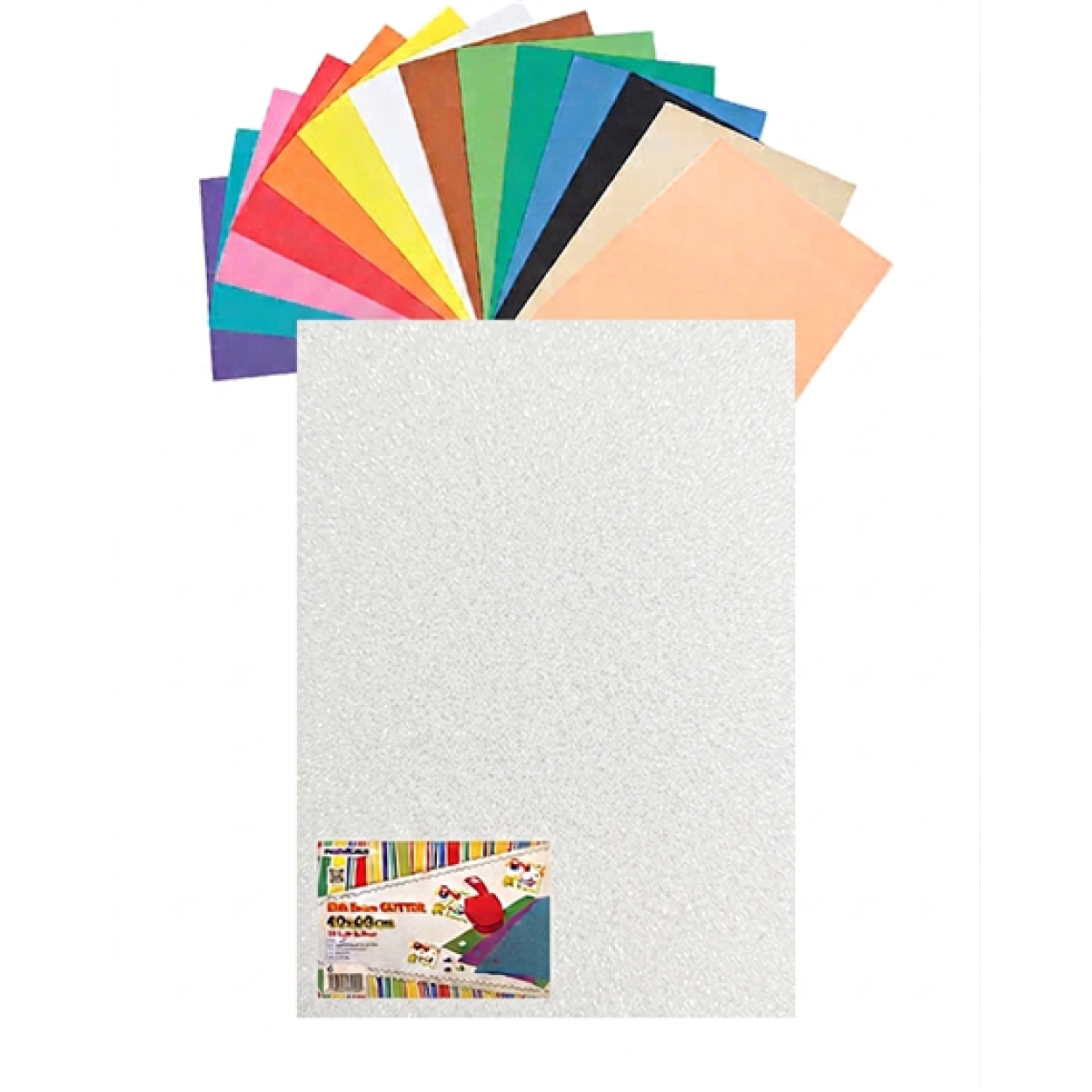 GOMMA EVA 60X40X2 GLITTER BIANCA 23NIK160