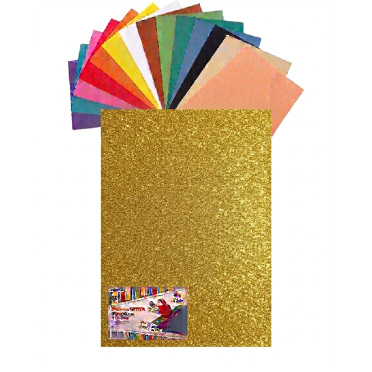 GOMMA EVA 60X40X2 GLITTER ORO 23NIK157