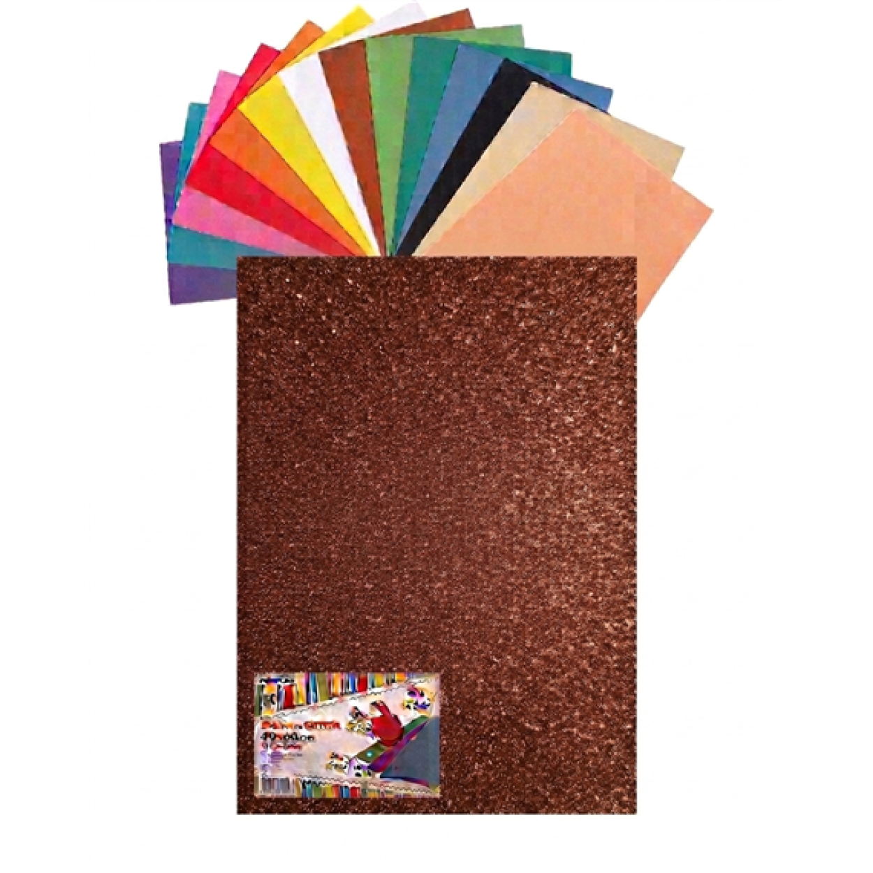 GOMMA EVA 60X40X2 GLITTER MARRONE 23NIK163