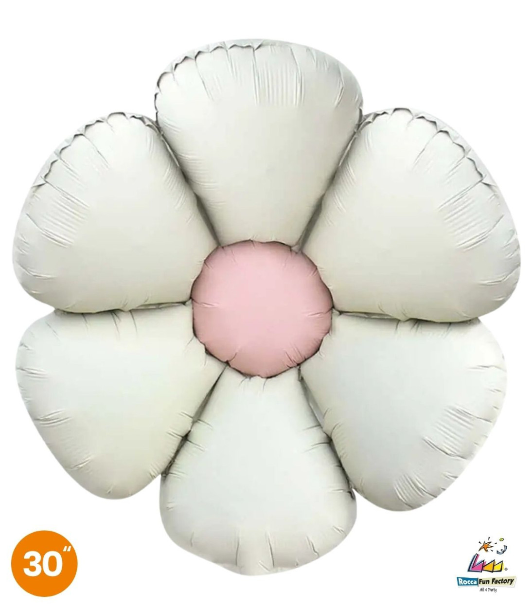 PALLONE FOIL SUPER SHAPE MARGHERITA BIANCO SATINATO 19334-01