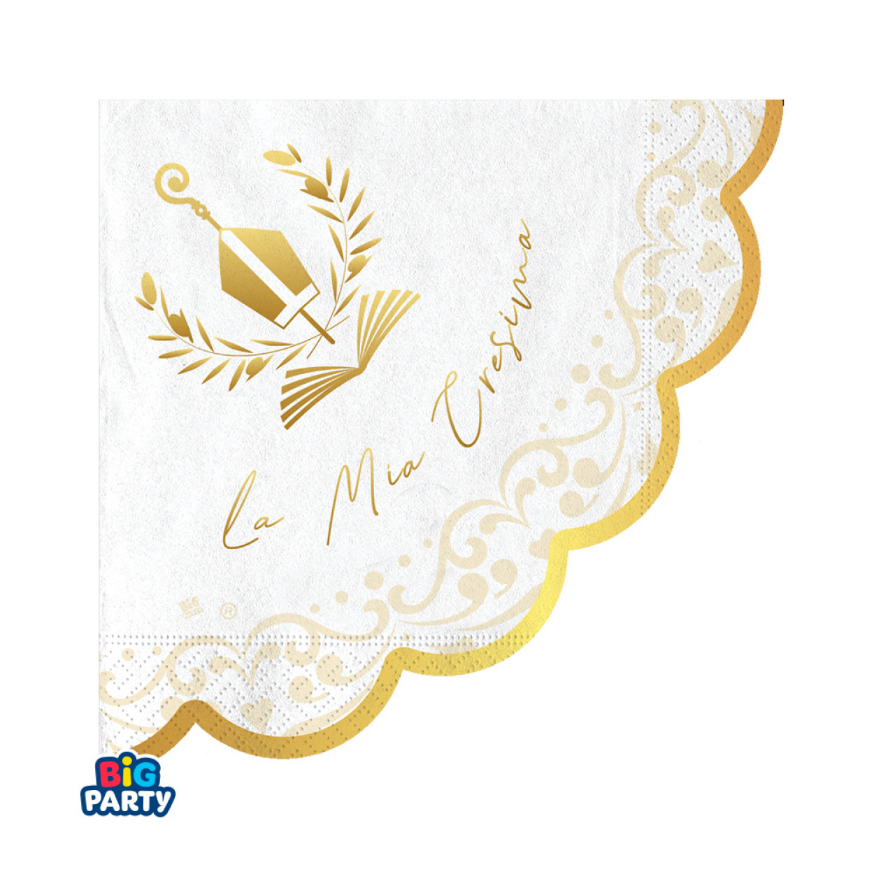 16 TOVAGLIOLI 25X25 CRESIMA ELEGANT 76747