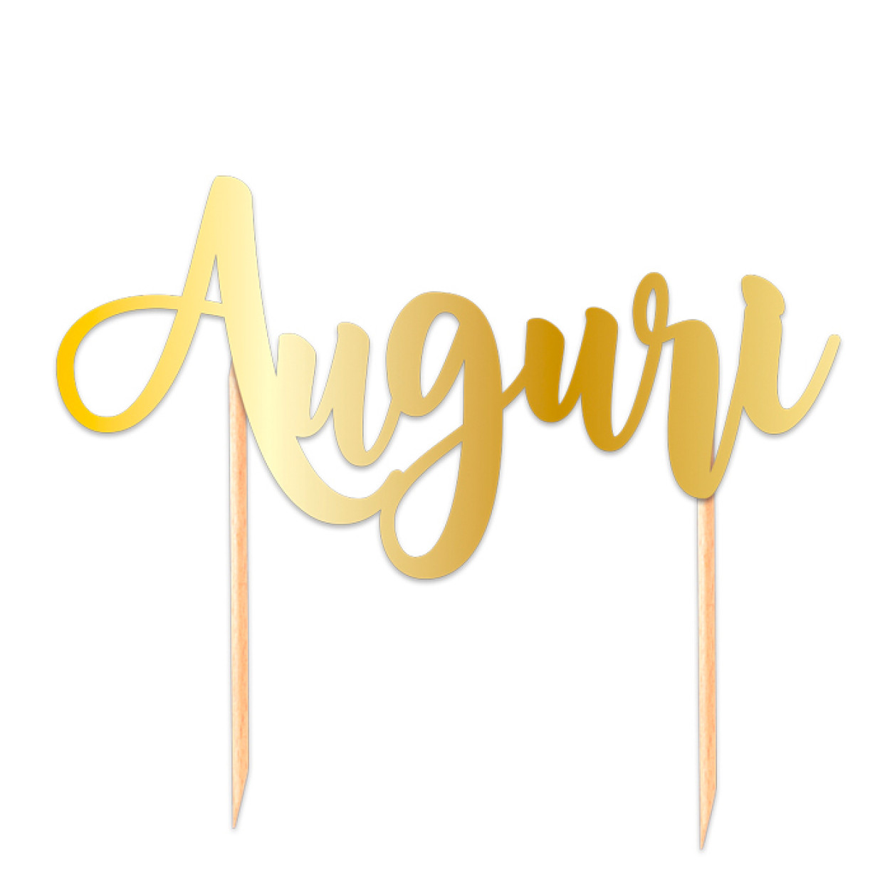 CAKE TOPPER AUGURI ORO IN CARTA 20CM 74434