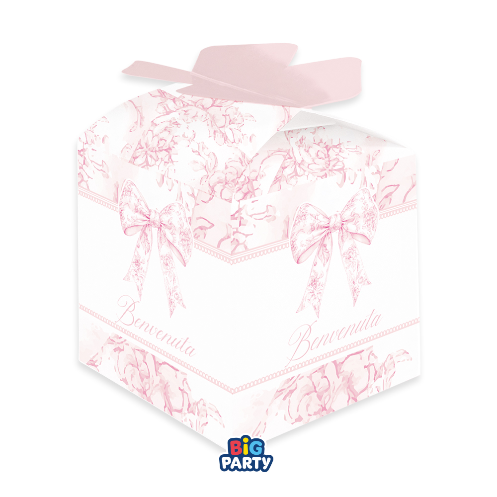 10 SCATOLE CUBETTO FIOCCO BENVENUTA FIOCCO VINTAGE 77146