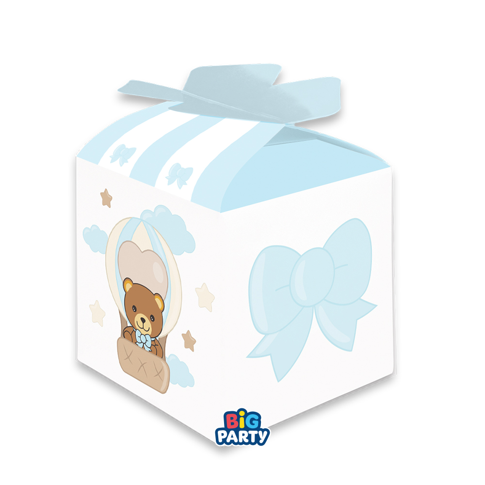 10 SCATOLE CUBETTO FIOCCO TEDDY FRIENDS CELESTE 77093
