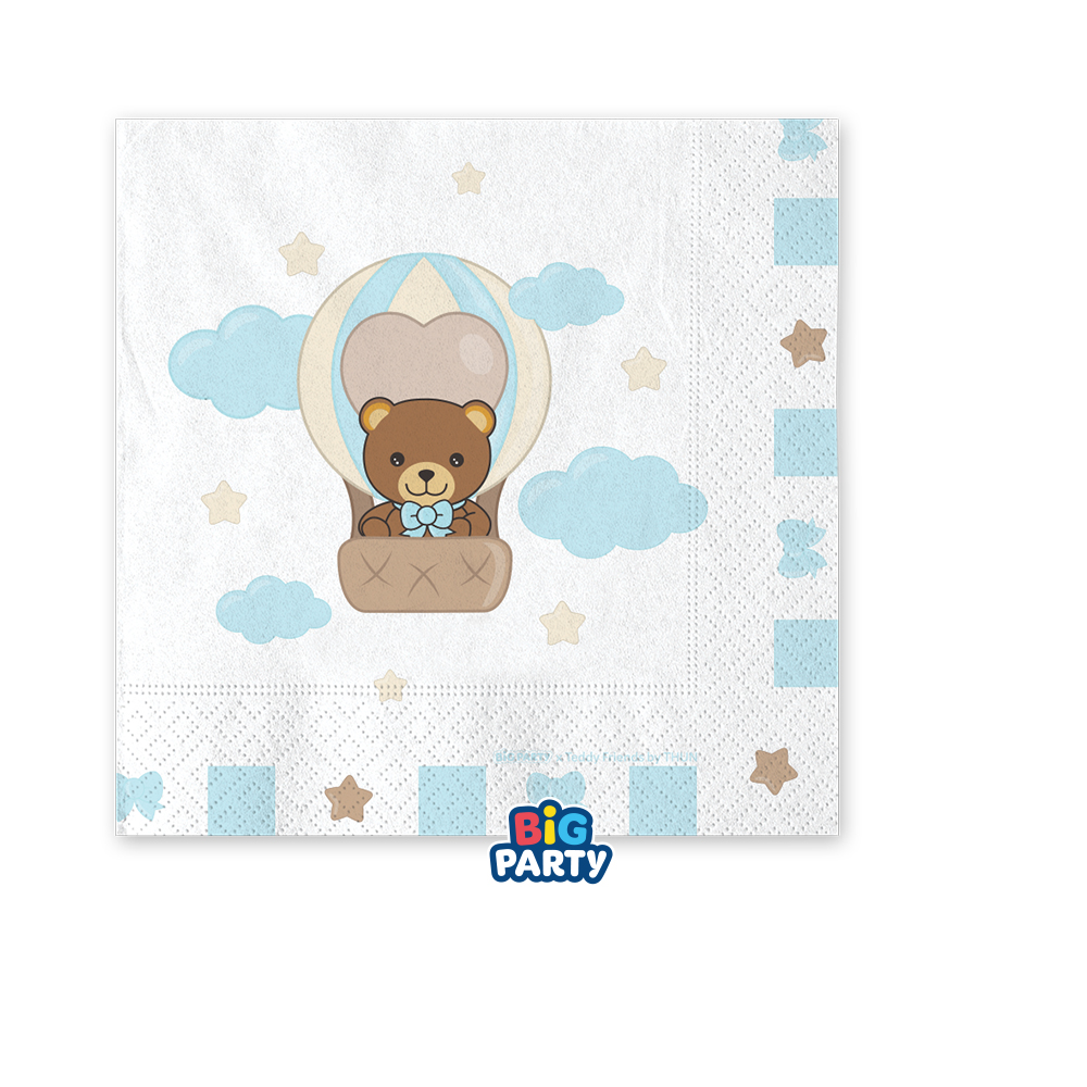 16 TOVAGLIOLI 25X25 TEDDY FRIENDS CELESTE 77091