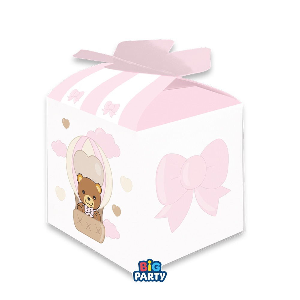 10 SCATOLE CUBETTO FIOCCO TEDDY FRIENDS ROSA 77086