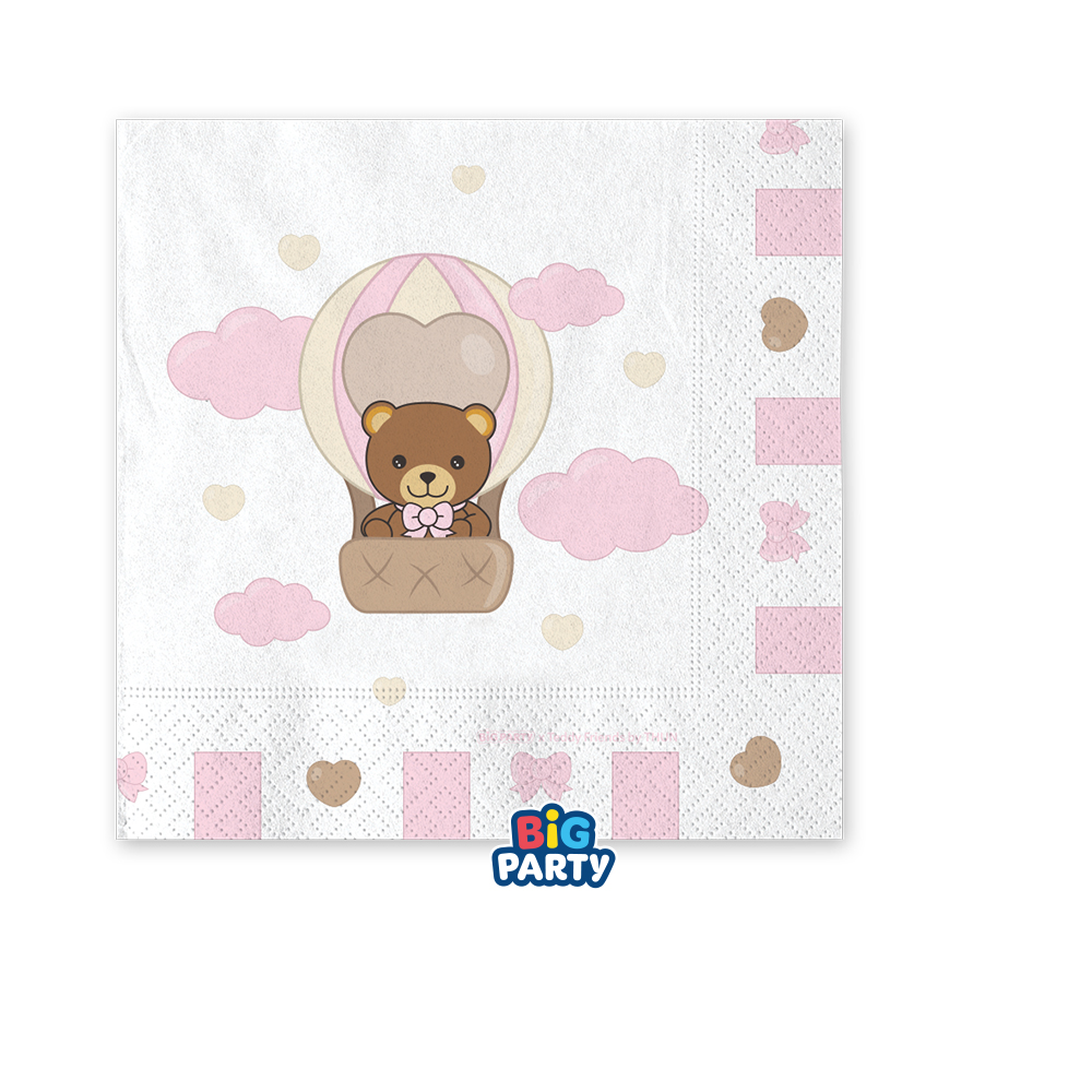 16 TOVAGLIOLI 25X25 TEDDY FRIENDS ROSA 77084