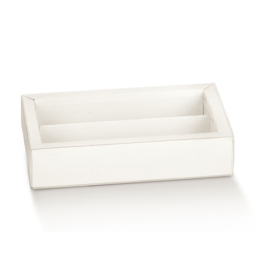 10 QUADRETTO CON FASCETTA 145X75X35 FIBRA BIANCO CON DIVISORI 119375C