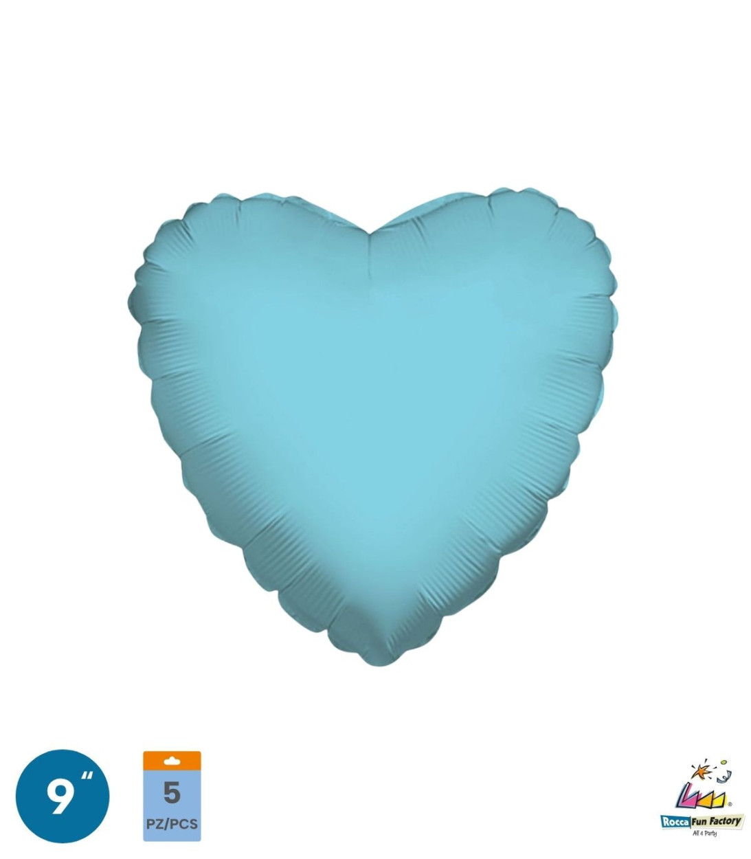 PALLONE FOIL MINI SHAPE CUORE CELESTE CHIARO LK02052-01