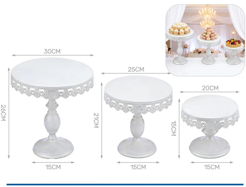 SET 3 ALZATINE BIANCHE 20X15 25X21 30X26 41800