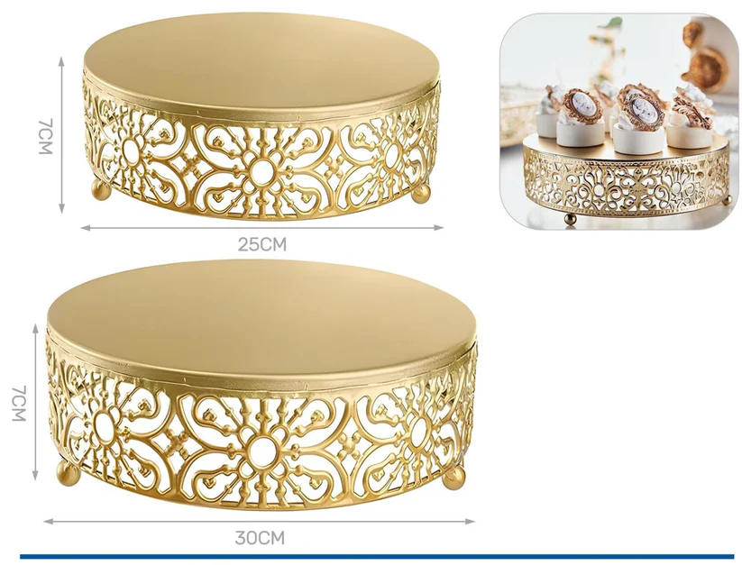 SET 2 VASSOI TONDI ORO 25X7 E 30X7 41797