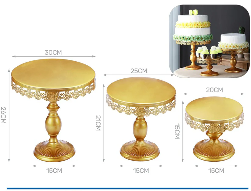SET 3 ALZATINE ORO 20X15 25X21 30X26 41801