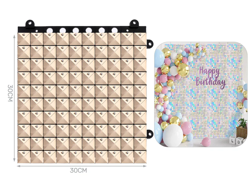 SET 48 PANNELLI PAILLETTES 30X30 CHAMPAGNE 41930