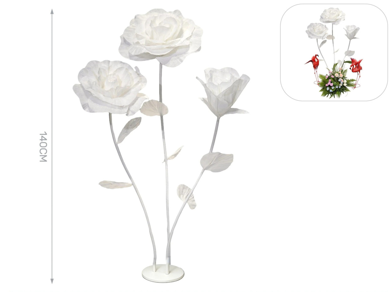 ROSA BIANCA IN CARTA E METALLO 60X140 41804