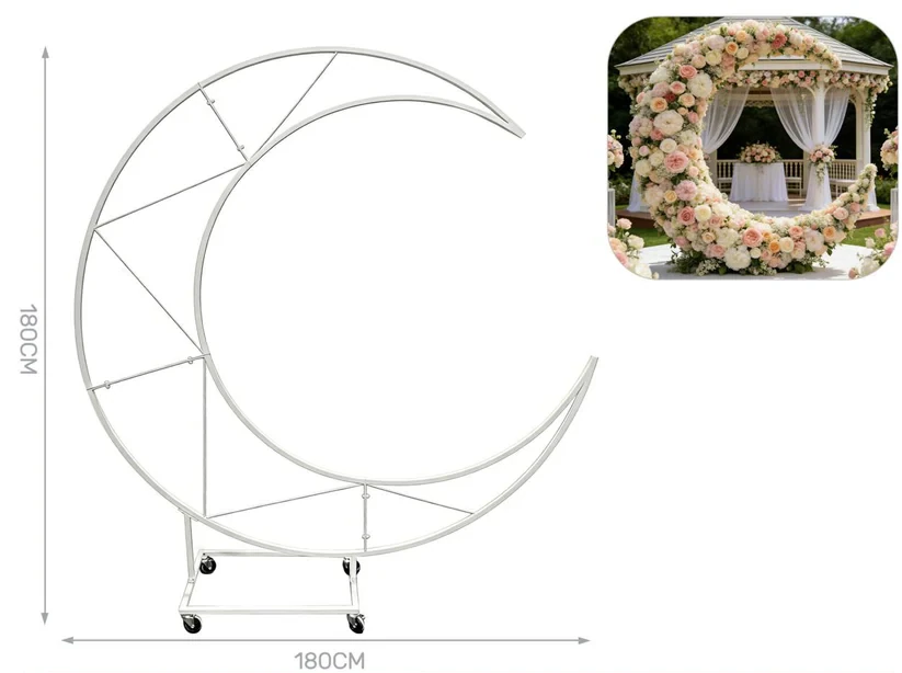 STRUTTURA MEZZA LUNA IN METALLO BIANCO 180X180 41791
