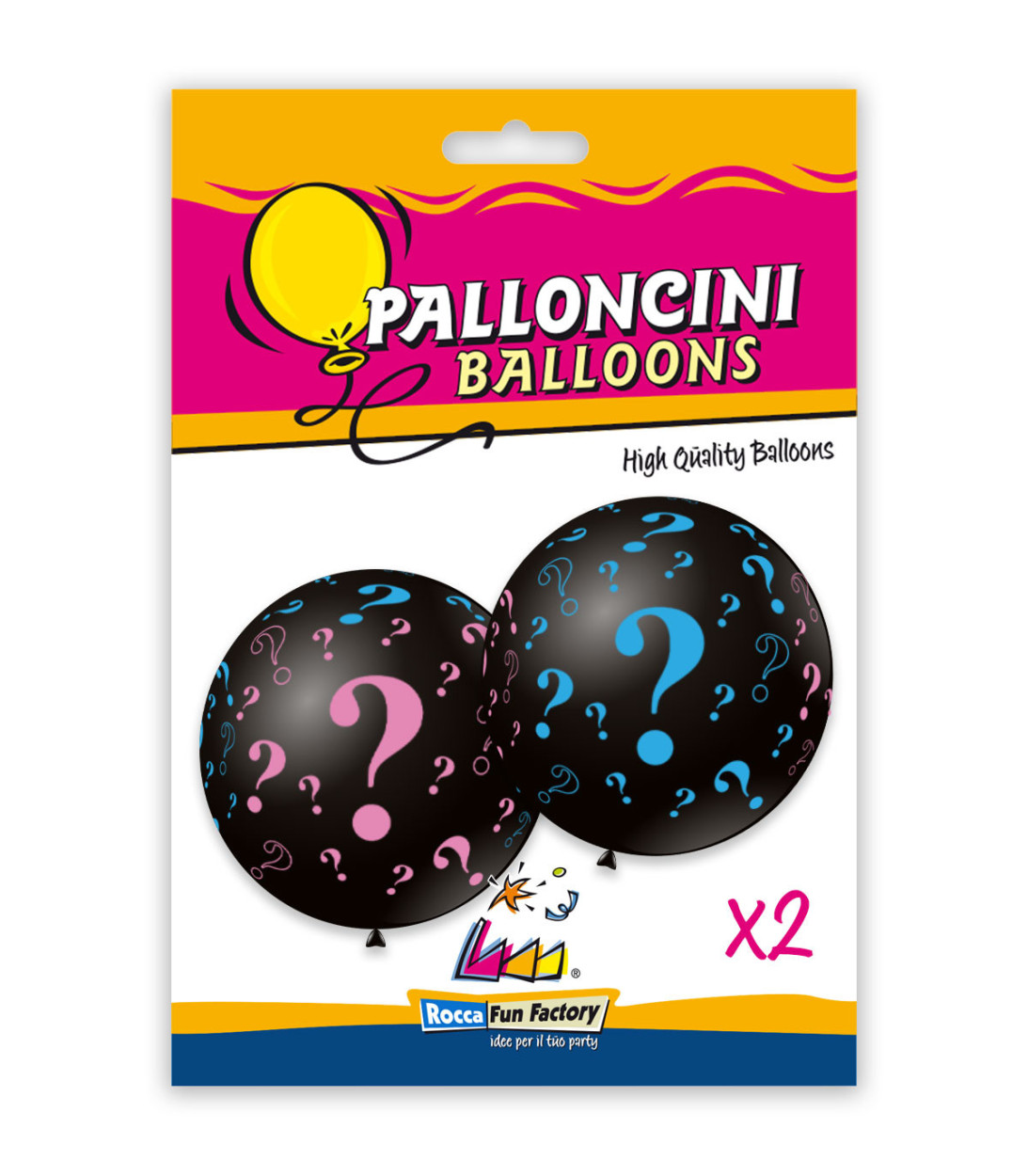 MONGOLFIERA NERA CON STAMPA ROSA E AZZURRA RF06662