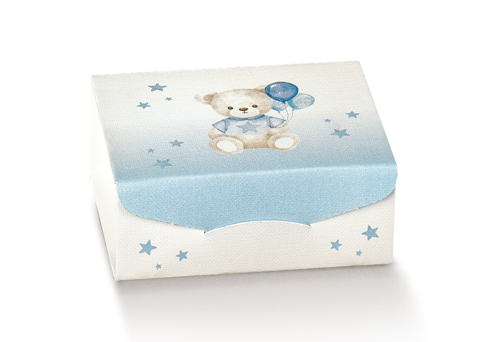 10 GIFT 70X70X30 BABY ORSETTO AZZURRO 112902C