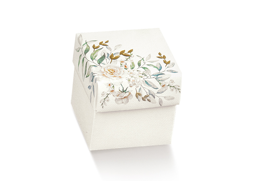 10 FONDO E COPERCHIO 50X50X50 BOTANIC CON ORO A CALDO 112896C