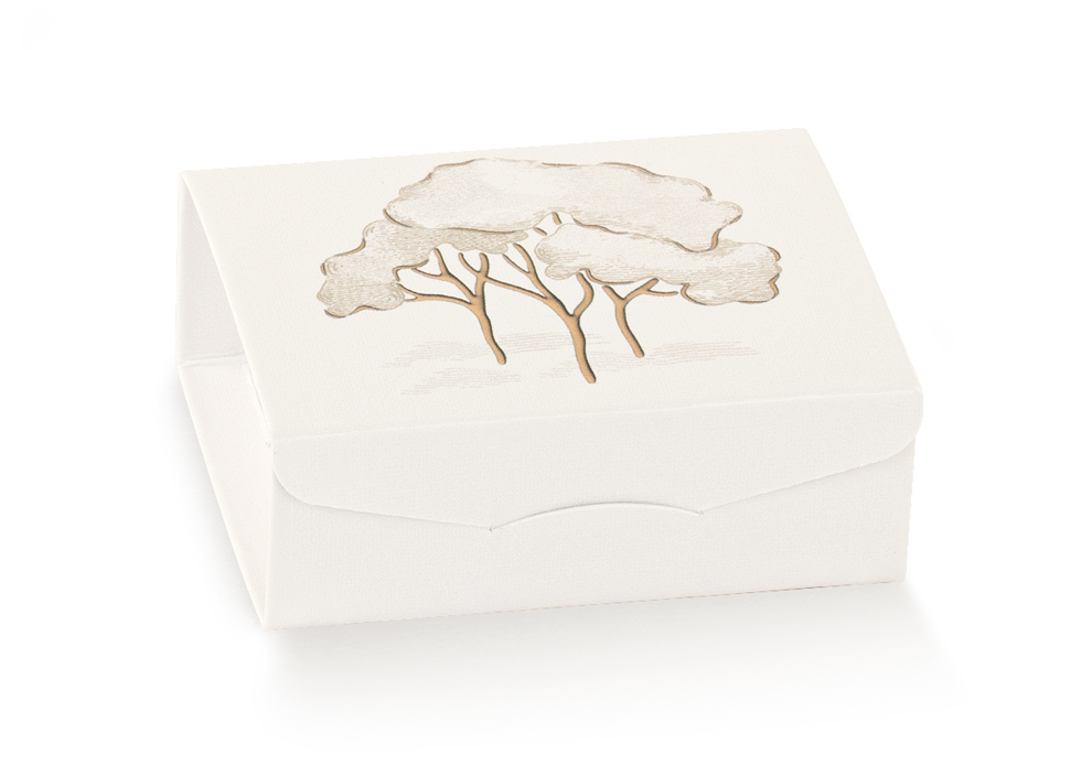 10 GIFT CON INSERTO 80X80X30 INTRECCIO AVORIO CON ORO A CALDO 100100C