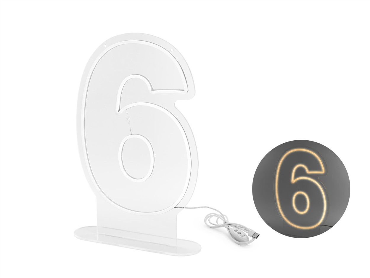 NEON LED NUMERO 6 CM50 NEON3-6