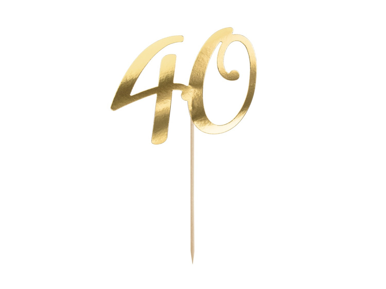 CAKE TOPPER 40 ORO CM20.5 KPT62-40-019