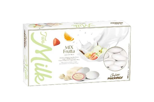 CONFETTI MAXTRIS TWO MILK MIXFRUTTA BIANCO 1 KG TWOMIXFRU