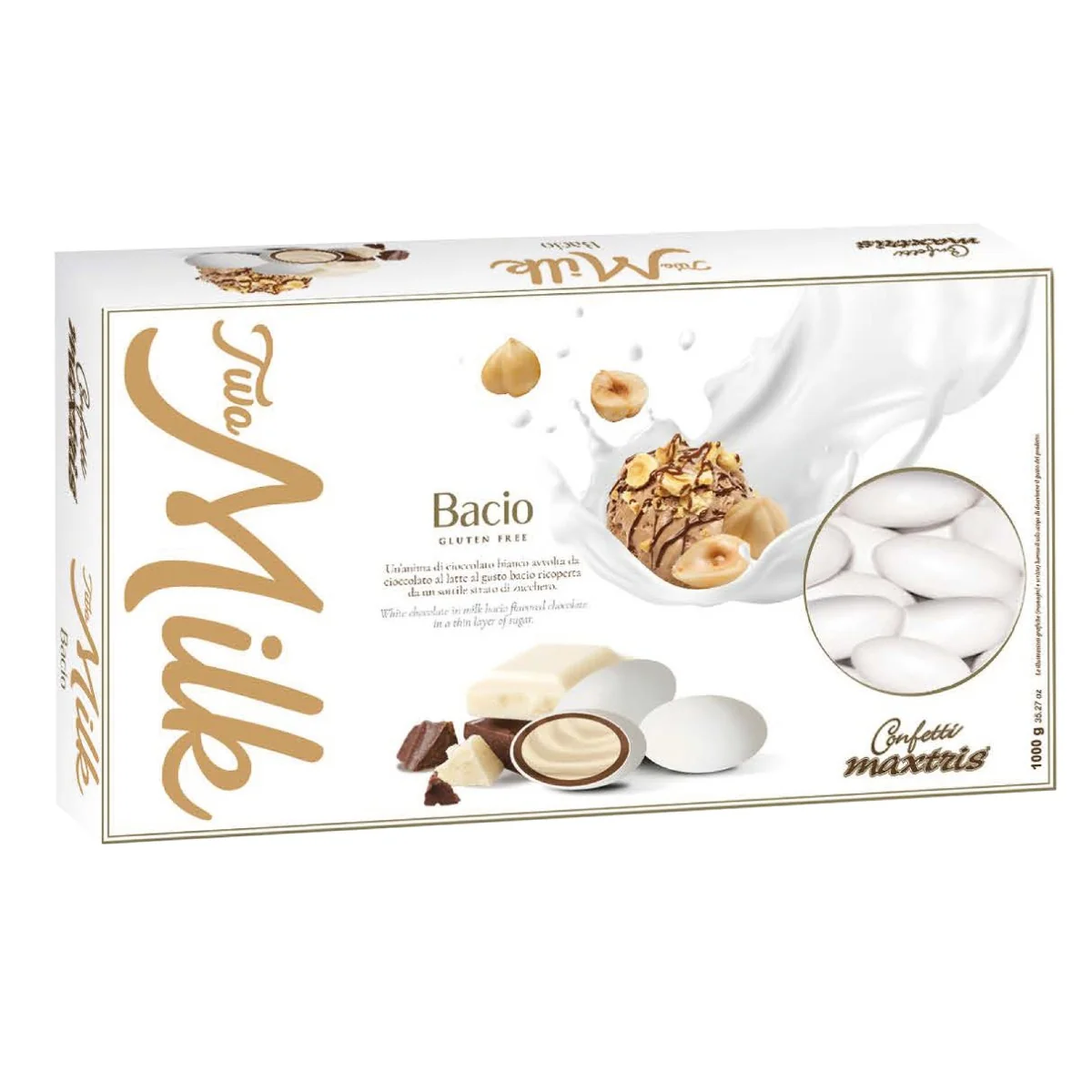 CONFETTI MAXTRIS TWO MILK BACIO 1 KG TWOBAC