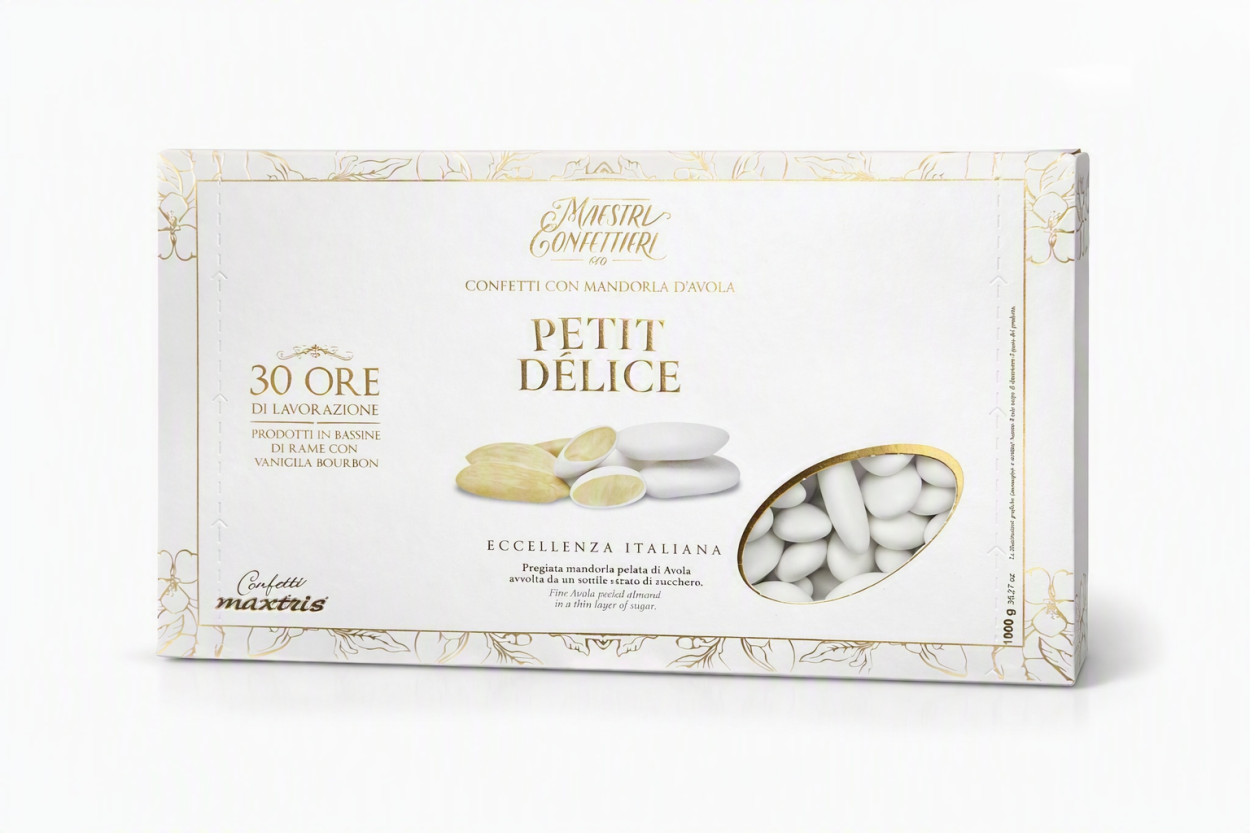 CONFETTI MAXTRIS PETITE DELICE AVOLA TOSTATA BIANCA PETDELTOS