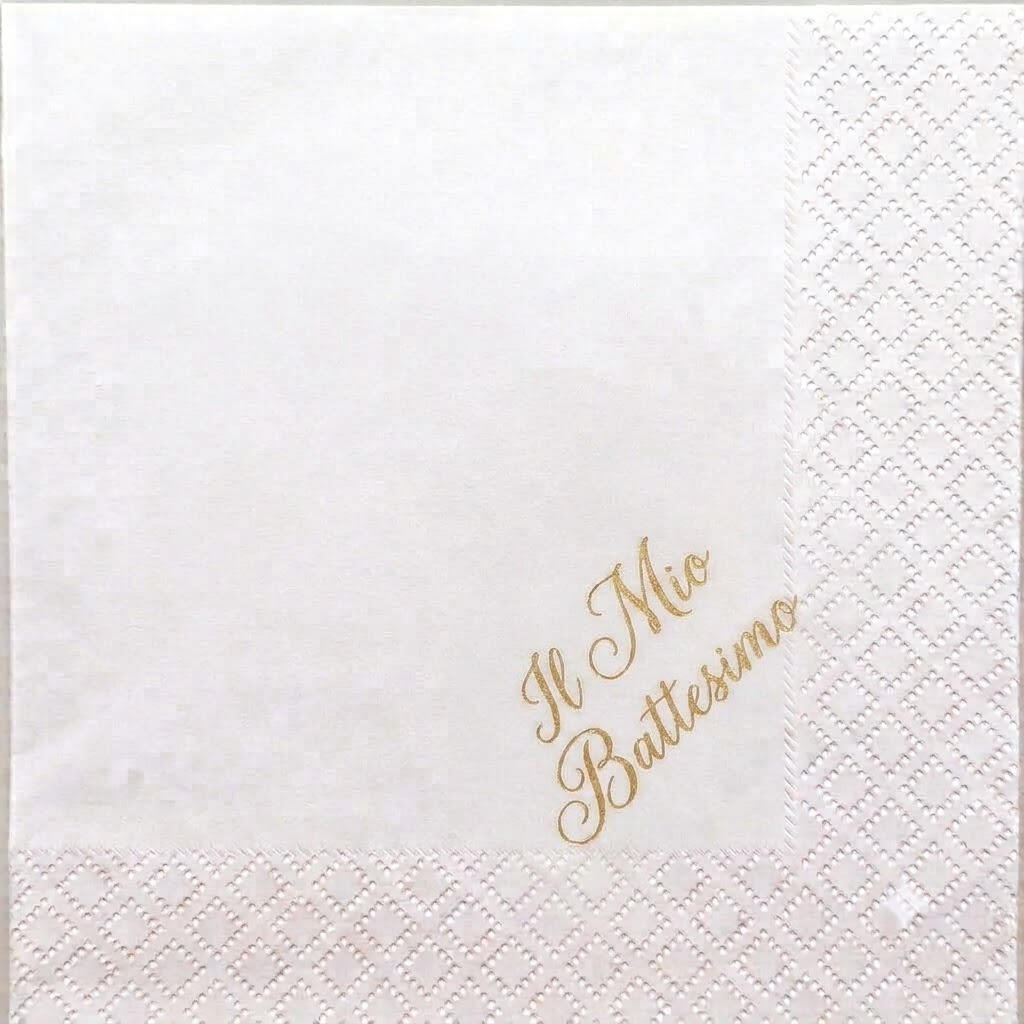 20 TOV. 25X25 BATTESIMO BIANCO 3V STAMPA ORO