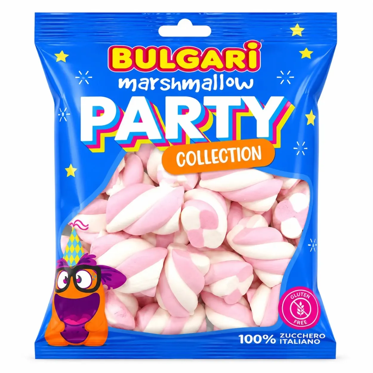 MARSHMALLOW BULGARI TRECCE BIANCHE ROSA 300GR 30PZ 2917