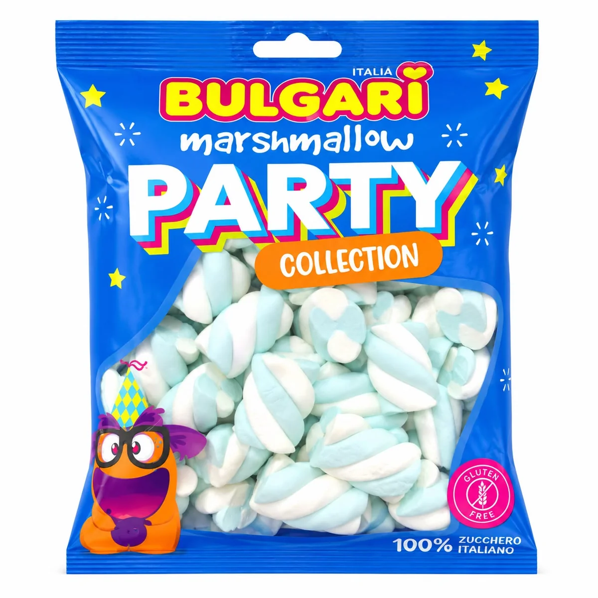 MARSHMALLOW BULGARI TRECCE BIANCHE AZZURRE 300GR 30PZ 2916