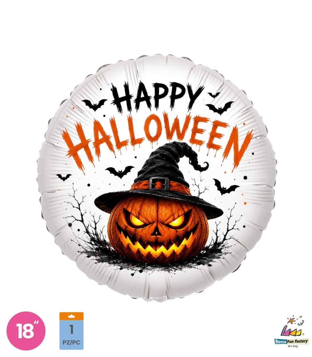 PALLONE FOIL 18" HALLOWEEN ZUCCA MALVAGIA PAL2290-18