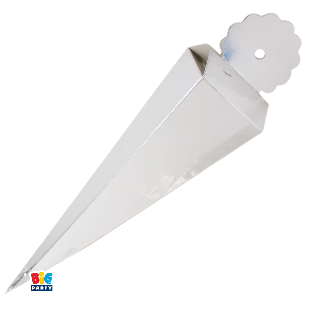 10 SCATOLE CONO ARGENTO METAL 76249