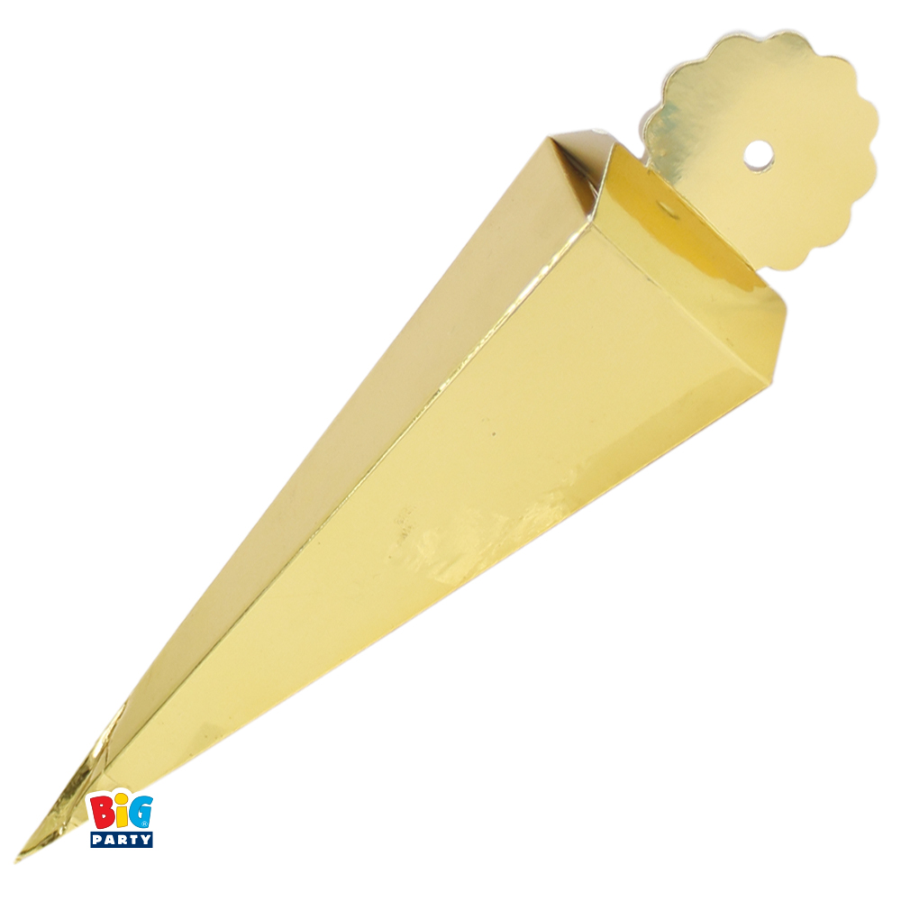 10 SCATOLE CONO ORO METAL 76248