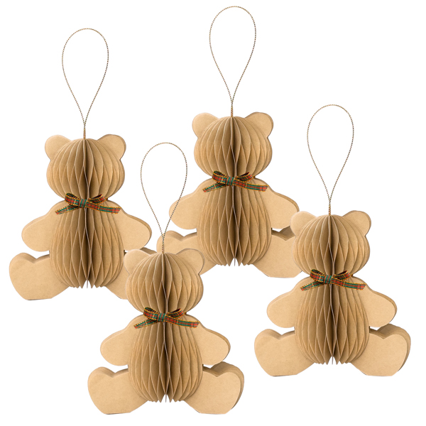 4 ORSETTI IN CARTA CON FIOCCO 40654