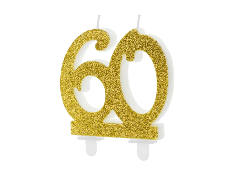 CANDELINA 60 ANNI ORO GLITTER 7.5CM SCU5-60-019