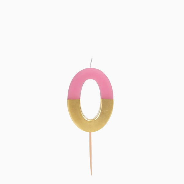 CANDELA N0 BICOLORE ROSA E ORO 7CM 1211377