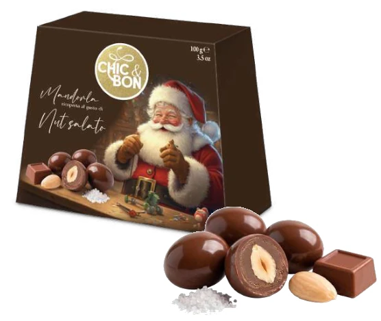 CIOCCOLATINI BURATTI VALIGETTA MARRONE E GIANDUIA SALATA 100 GR VAGD010