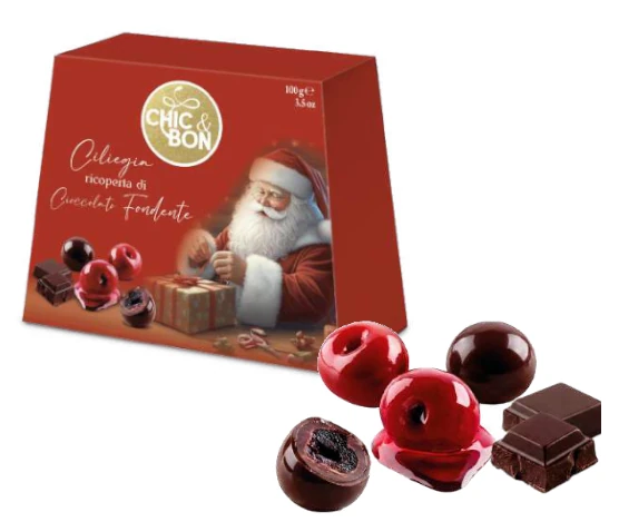 CIOCCOLATINI BURATTI VALIGETTA ROSSA CILIEGIA E CIOCCOLATO FONDENTE 100 GR VAAF010
