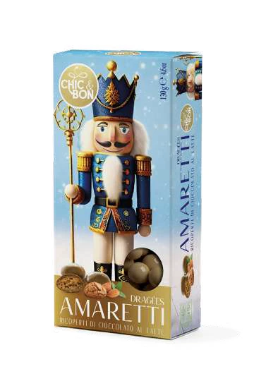CIOCCOLATINI DRAGEES BURATTI SCHIACCIANOCI BLU AMARETTI LATTE 130 GR SNT013