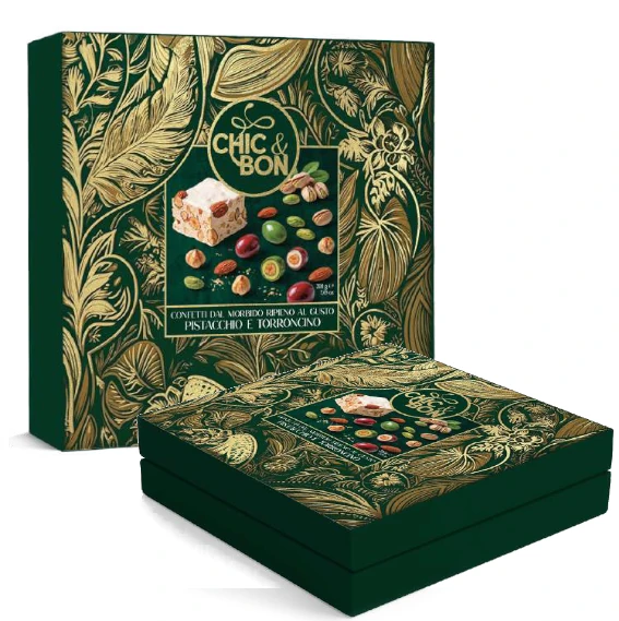 ASTUCCIO REGALO BURATTI DRAGEES VERDE GOLD 200 GR QAVE020