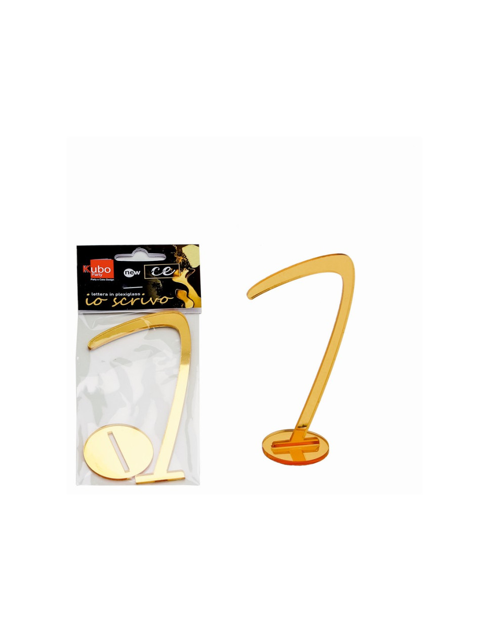 PLEXI NUMERO 7 IN CORSIVO CON SUPPORTO 14 CM