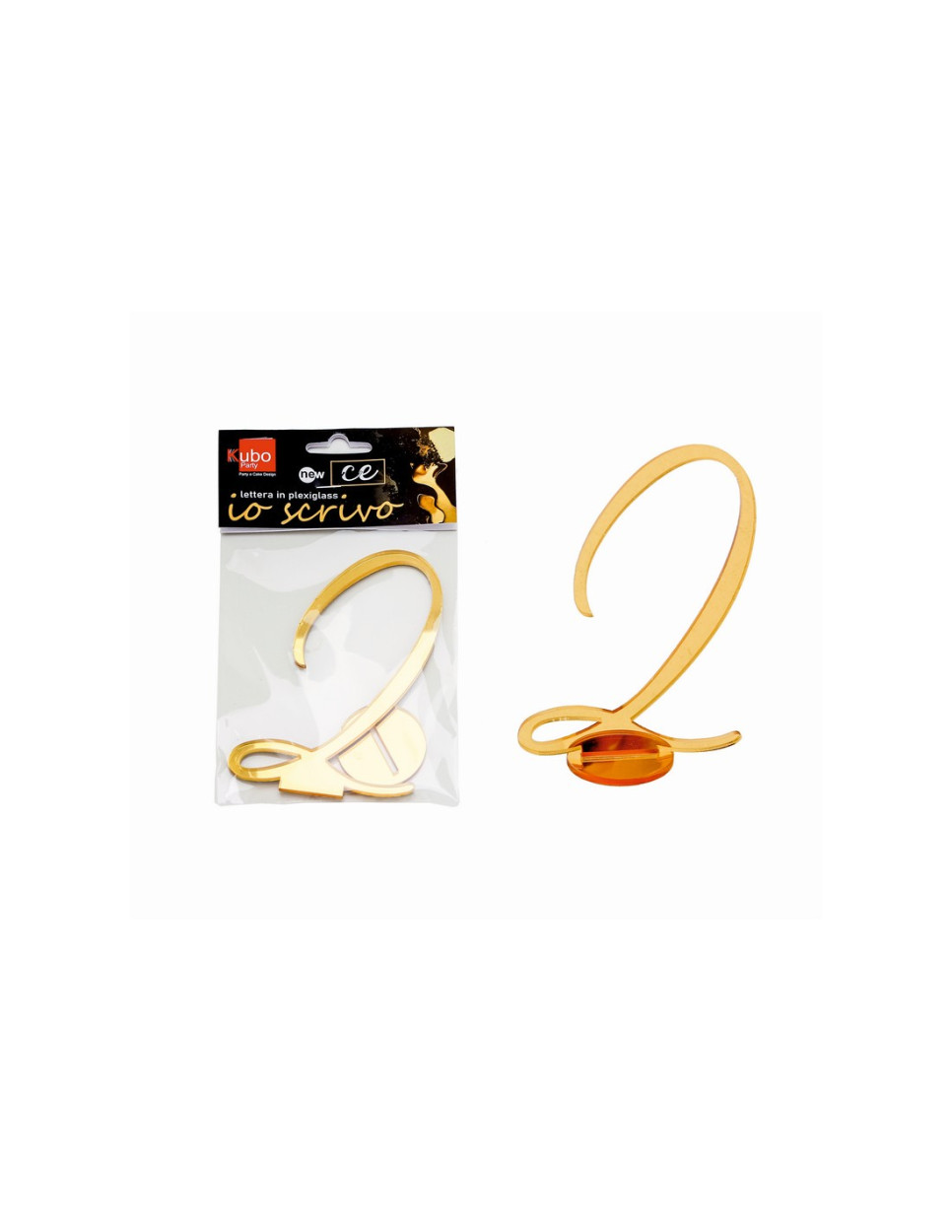 PLEXI NUMERO 2 IN CORSIVO CON SUPPORTO 14 CM