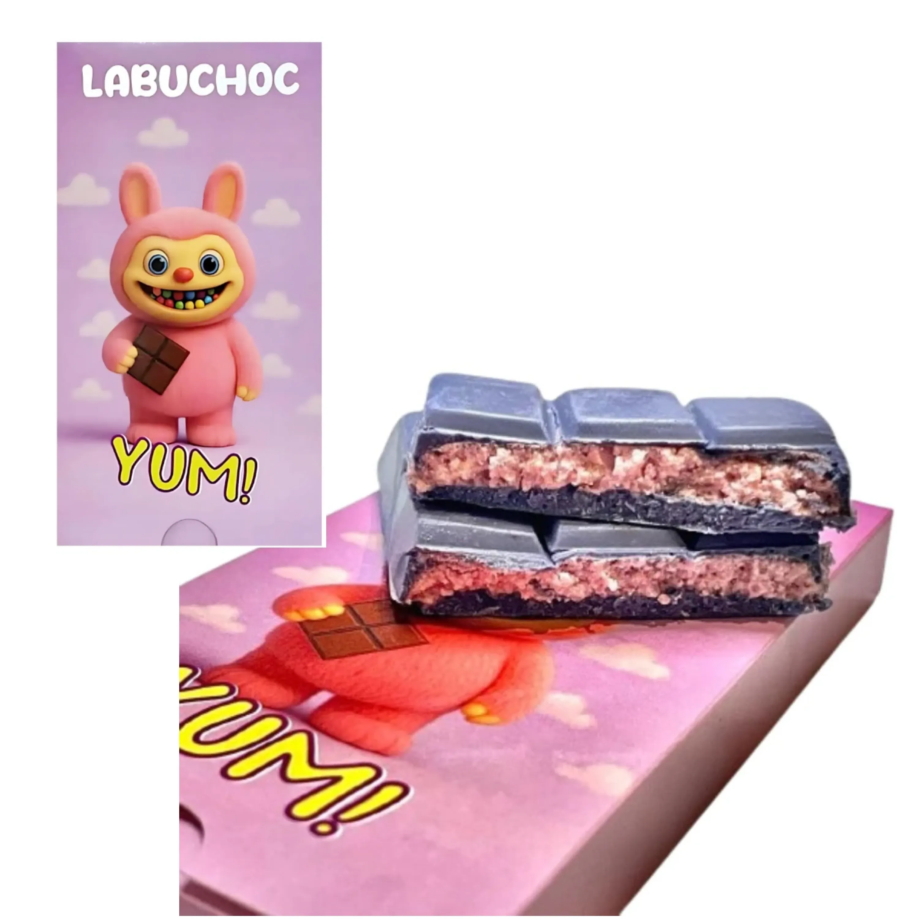 TAVOLETTA CIOCCOLATO RIPIENA FRIZZANTE 75GR VARI GUSTI LABUCHOC FES599 - Vista 2