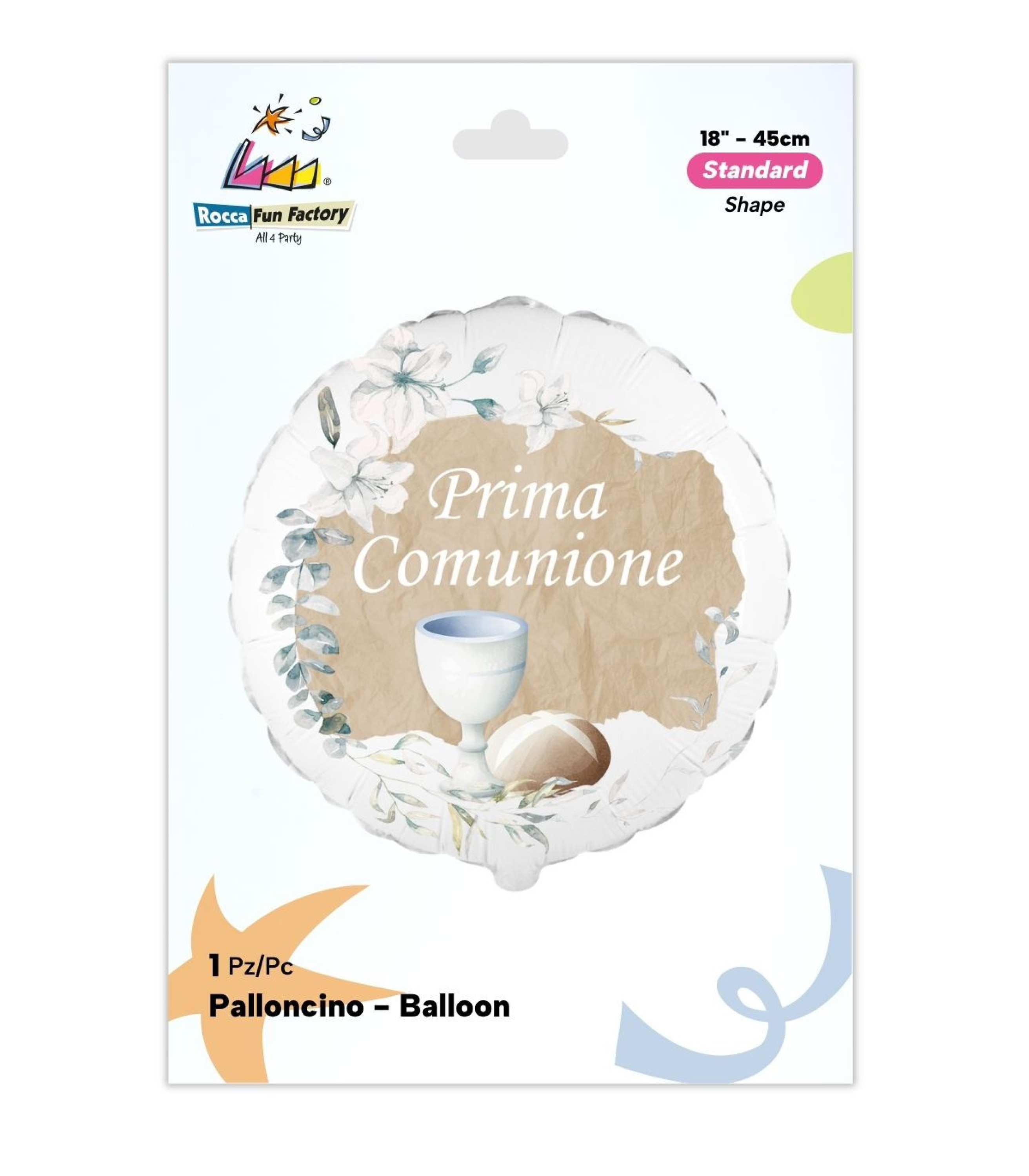 PALLONE FOIL 18" PRIMA COMUNIONE SABBIA PAL2072-18 - Vista 2